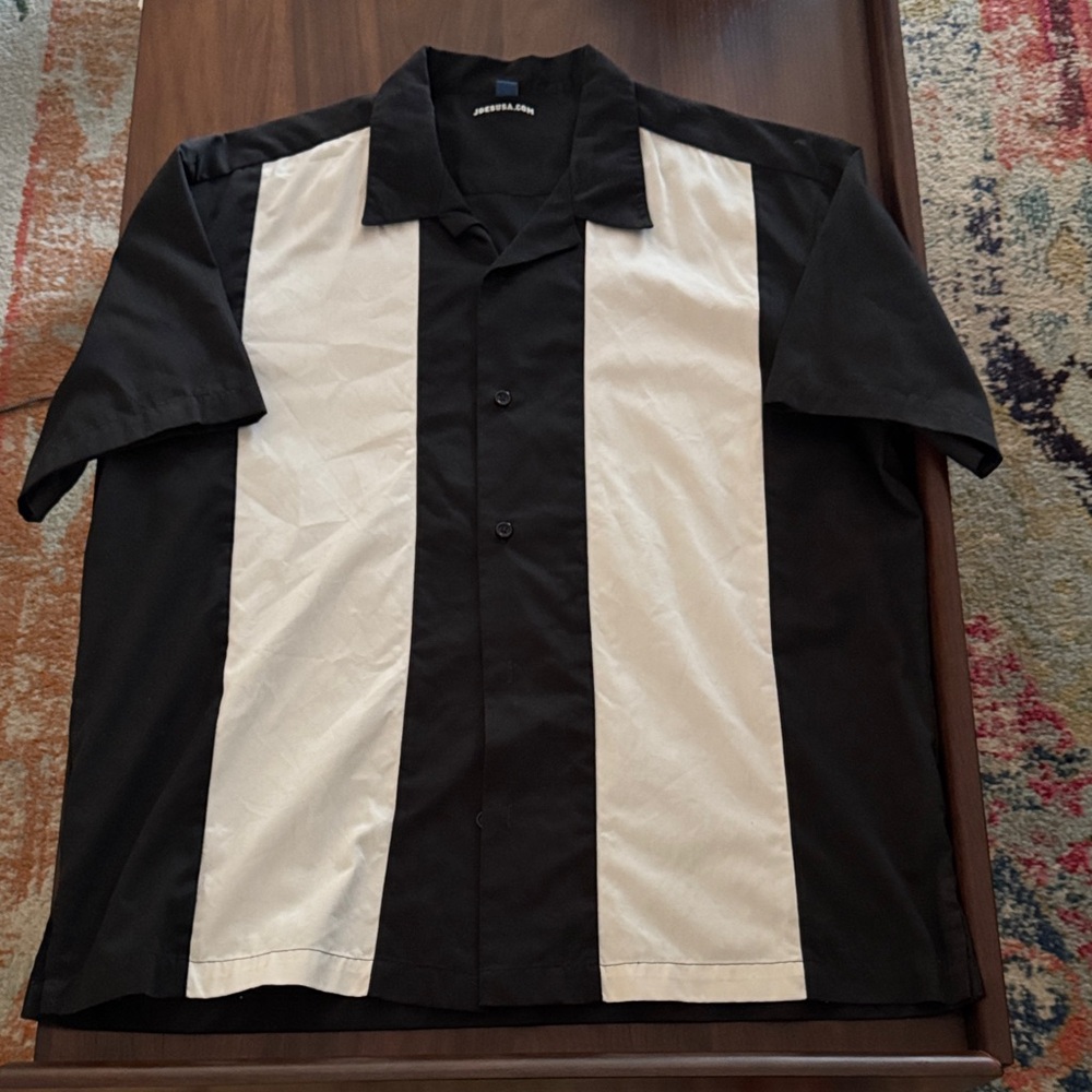 Black and White Button-Up Shirt
